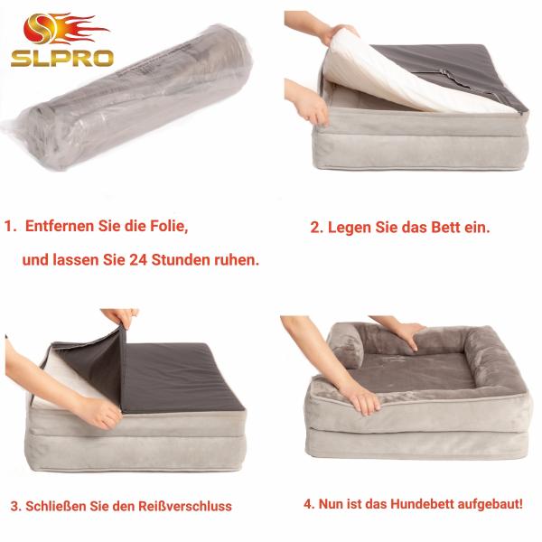 Hundesofa Grosse Hunde, Hundecouch Flauschig, Hundebett Waschbar, rutschfest Hundebetten, Weich Bequem Hundebett, Haustierbett für mittlere große Hunde (71 * 58 * 18cm)